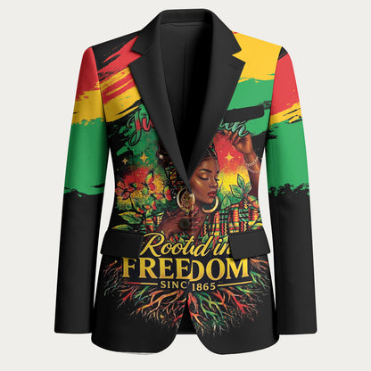 Juneteenth Rooted in Freedom Blazer Black Pride African Queen