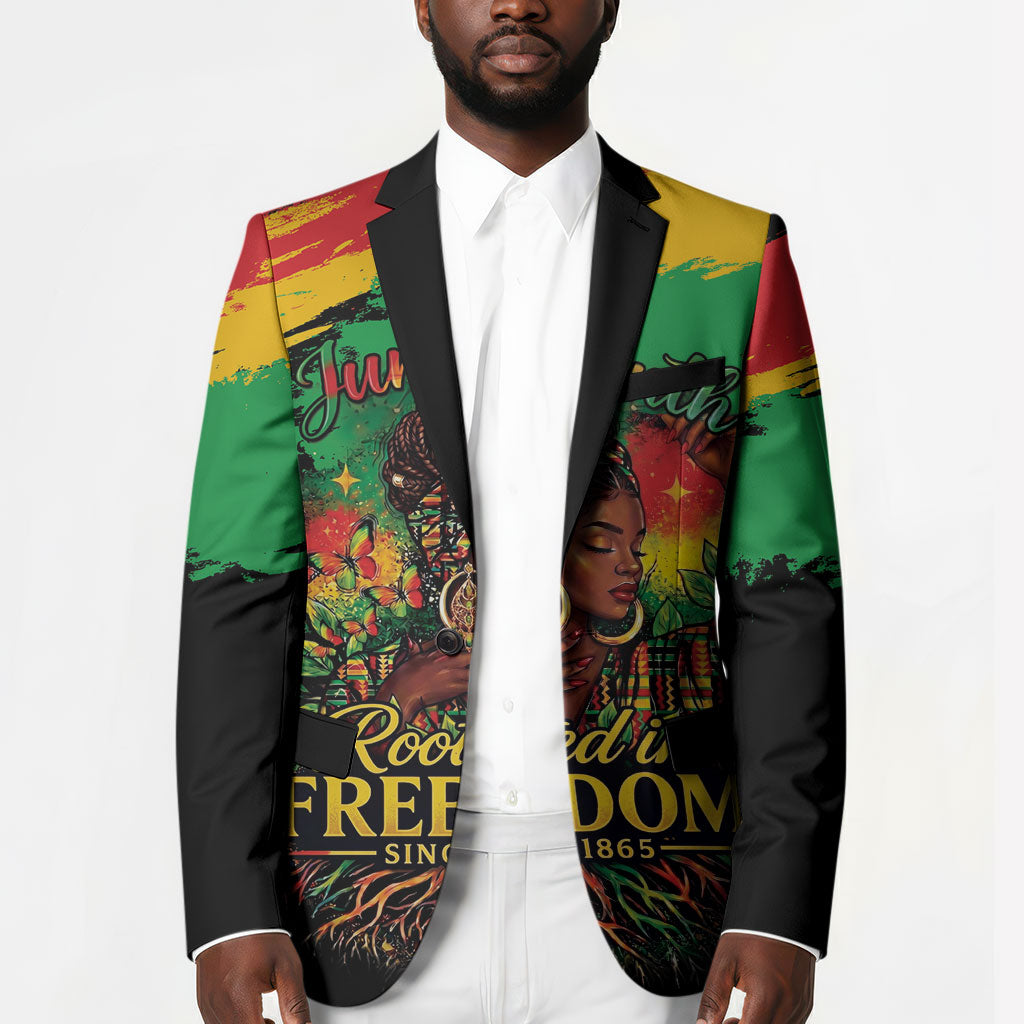 Juneteenth Rooted in Freedom Blazer Black Pride African Queen