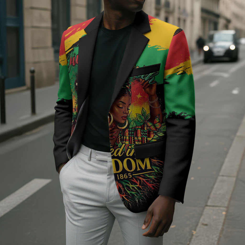 Juneteenth Rooted in Freedom Blazer Black Pride African Queen