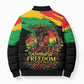 Juneteenth Rooted in Freedom Bomber Puffer Jacket Black Pride African Queen