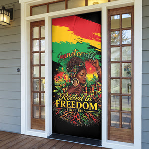Juneteenth Rooted in Freedom Door Cover Black Pride African Queen