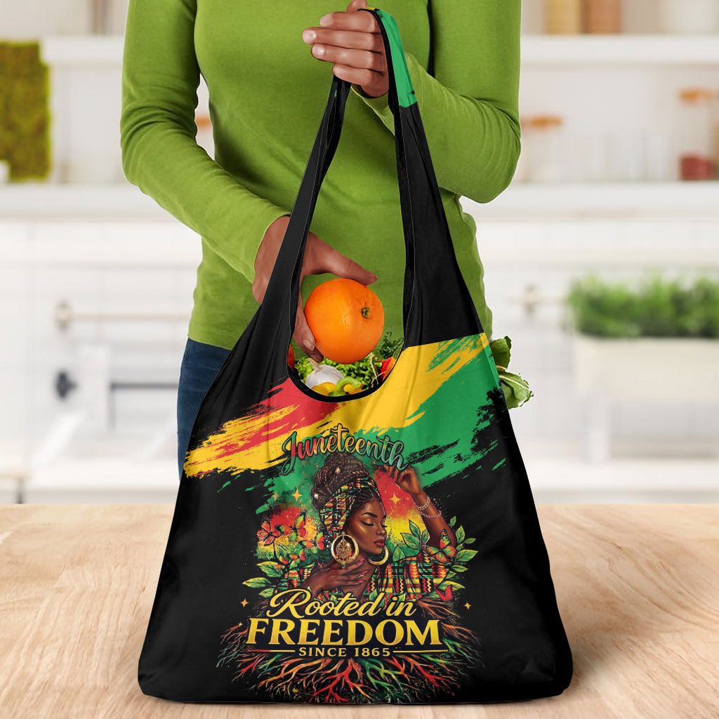 Juneteenth Rooted in Freedom Grocery Bag Black Pride African Queen