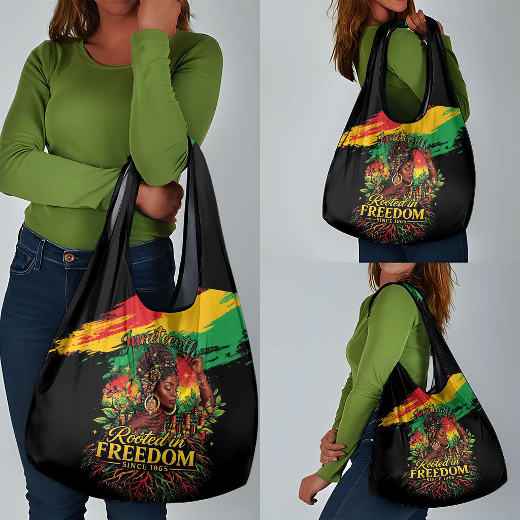 Juneteenth Rooted in Freedom Grocery Bag Black Pride African Queen