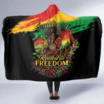 Juneteenth Rooted in Freedom Hooded Blanket Black Pride African Queen