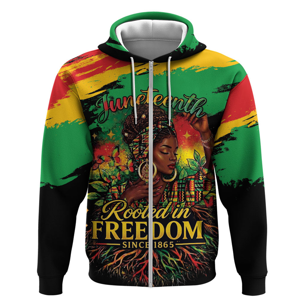 Juneteenth Rooted in Freedom Hoodie Black Pride African Queen