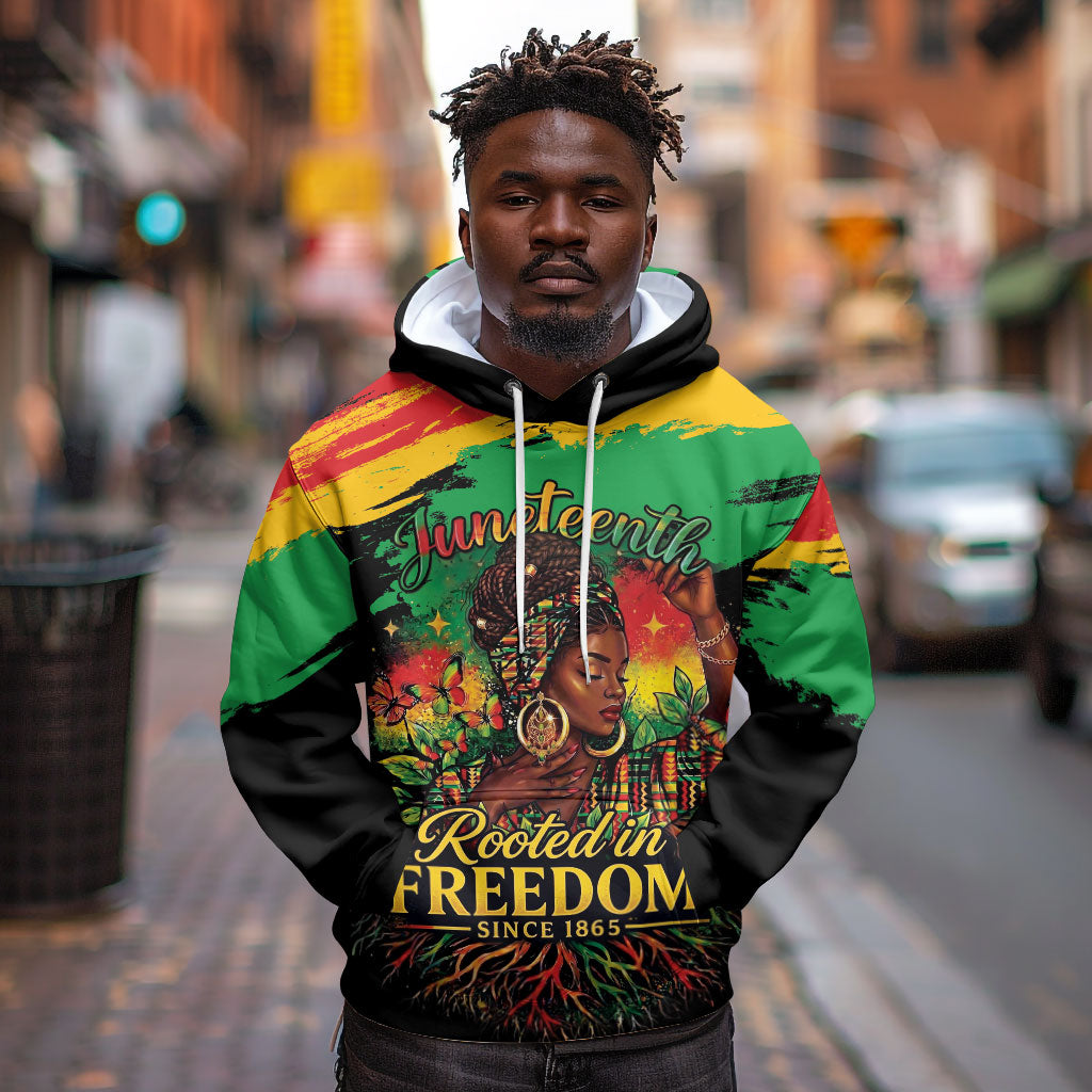 Juneteenth Rooted in Freedom Hoodie Black Pride African Queen