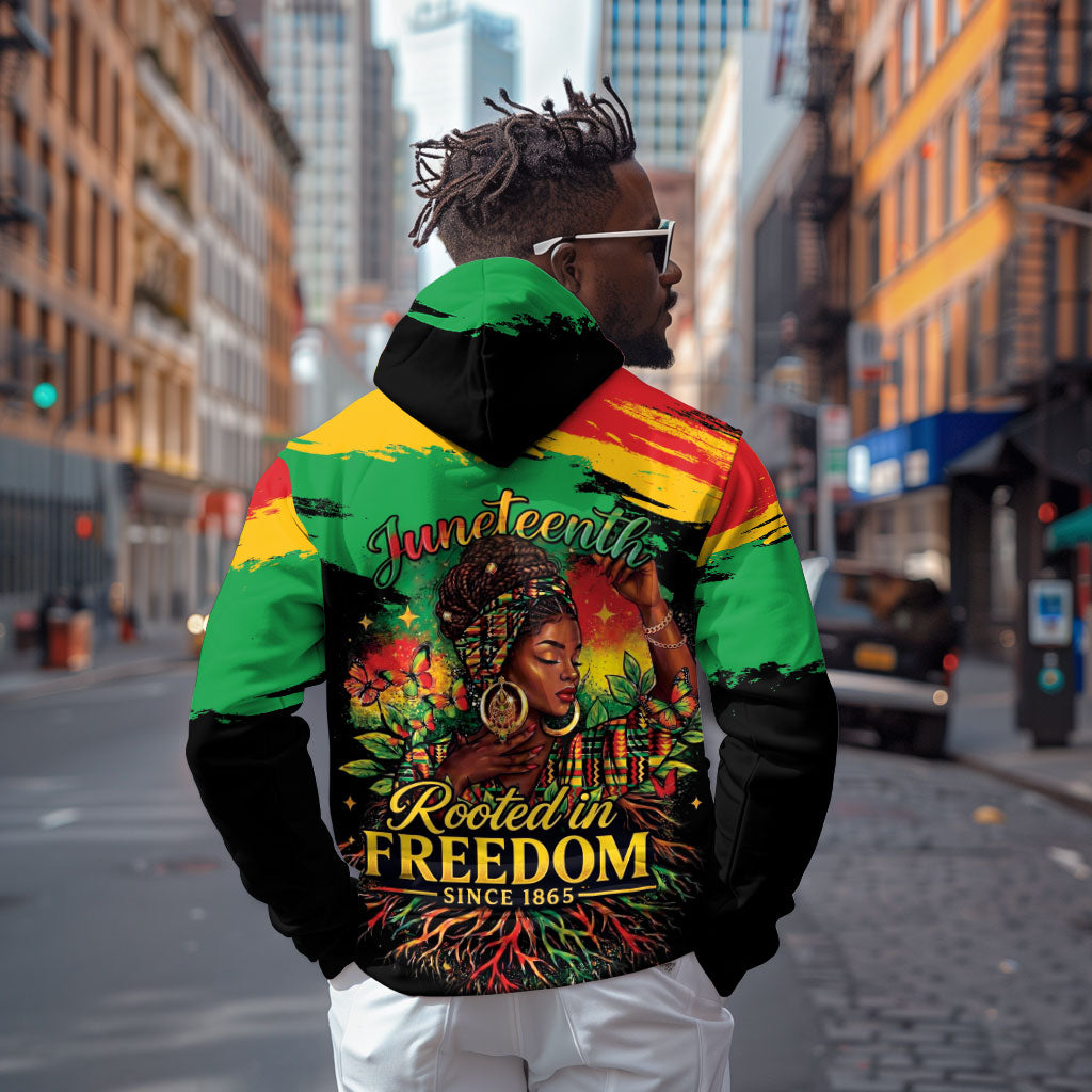 Juneteenth Rooted in Freedom Hoodie Black Pride African Queen