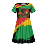 Juneteenth Rooted in Freedom Kid Short Sleeve Dress Black Pride African Queen