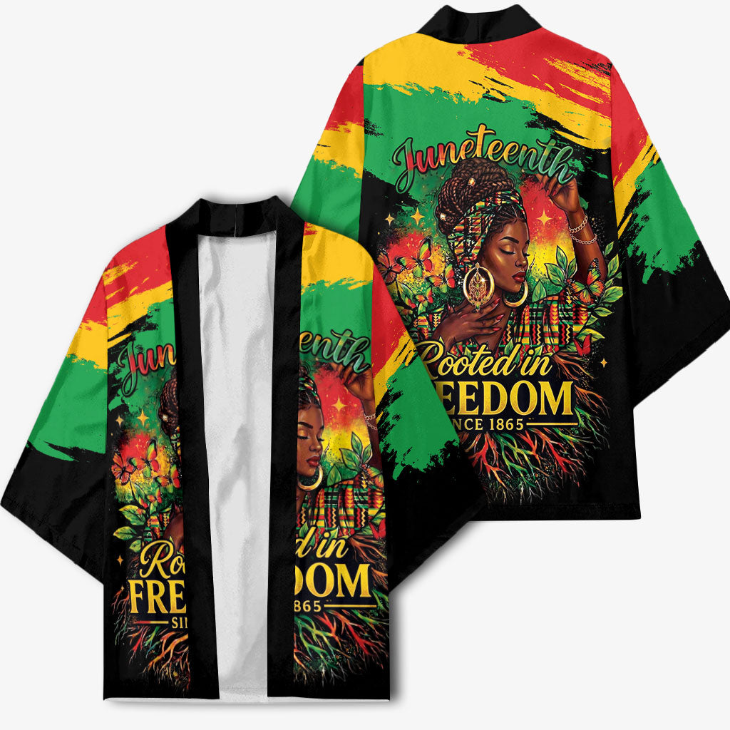 Juneteenth Rooted in Freedom Kimono Black Pride African Queen