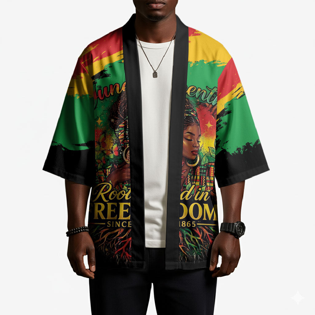Juneteenth Rooted in Freedom Kimono Black Pride African Queen