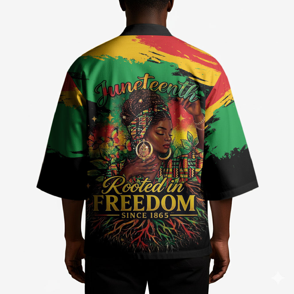 Juneteenth Rooted in Freedom Kimono Black Pride African Queen
