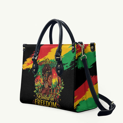 Juneteenth Rooted in Freedom Leather Bag Black Pride African Queen