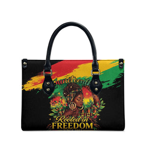 Juneteenth Rooted in Freedom Leather Bag Black Pride African Queen