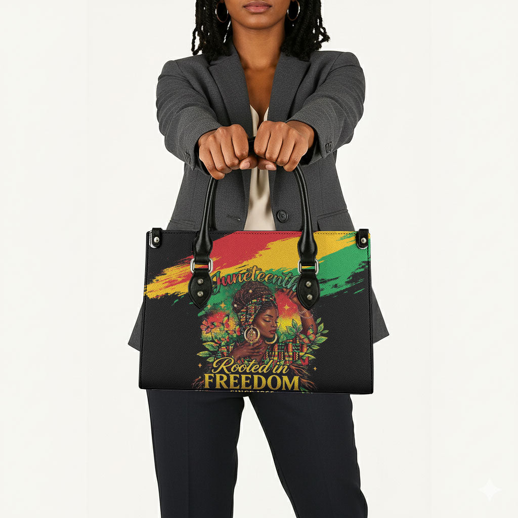Juneteenth Rooted in Freedom Leather Bag Black Pride African Queen