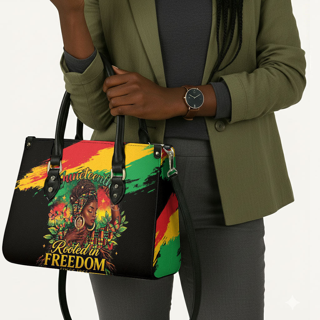 Juneteenth Rooted in Freedom Leather Bag Black Pride African Queen