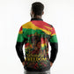 Juneteenth Rooted in Freedom Long Sleeve Polo Shirt Black Pride African Queen