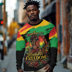 Juneteenth Rooted in Freedom Long Sleeve Shirt Black Pride African Queen