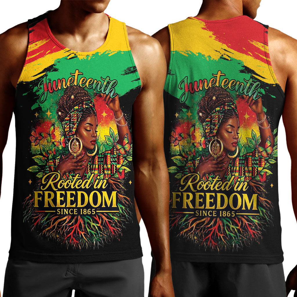 Juneteenth Rooted in Freedom Men Tank Top Black Pride African Queen