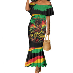 Juneteenth Rooted in Freedom Mermaid Dress Black Pride African Queen