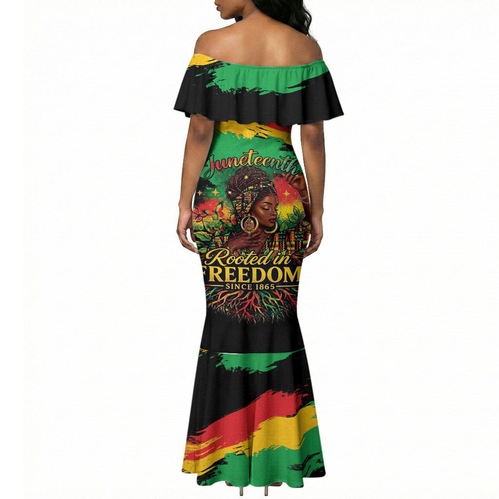 Juneteenth Rooted in Freedom Mermaid Dress Black Pride African Queen
