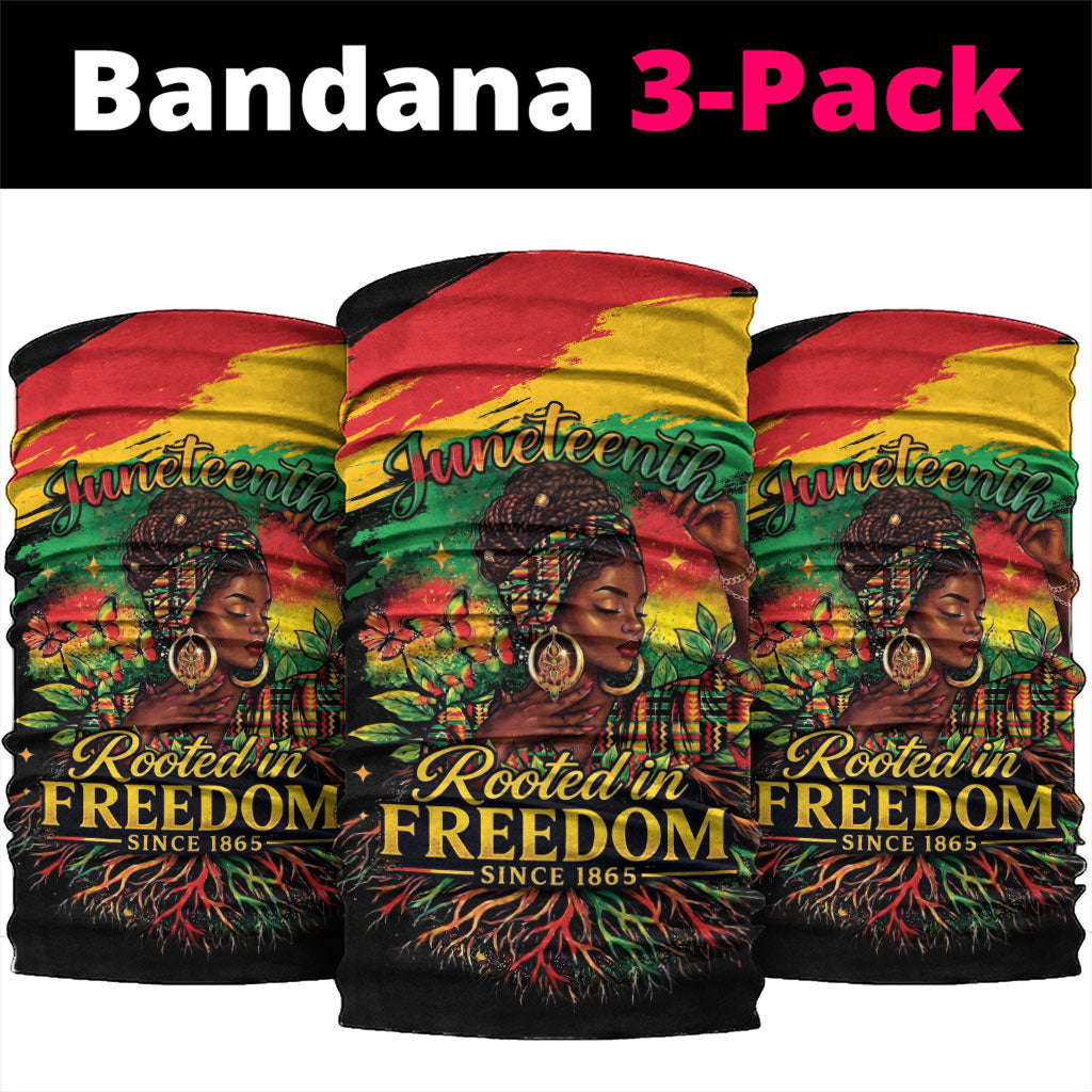 Juneteenth Rooted in Freedom Neck Gaiter Black Pride African Queen