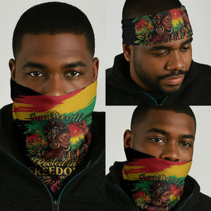 Juneteenth Rooted in Freedom Neck Gaiter Black Pride African Queen