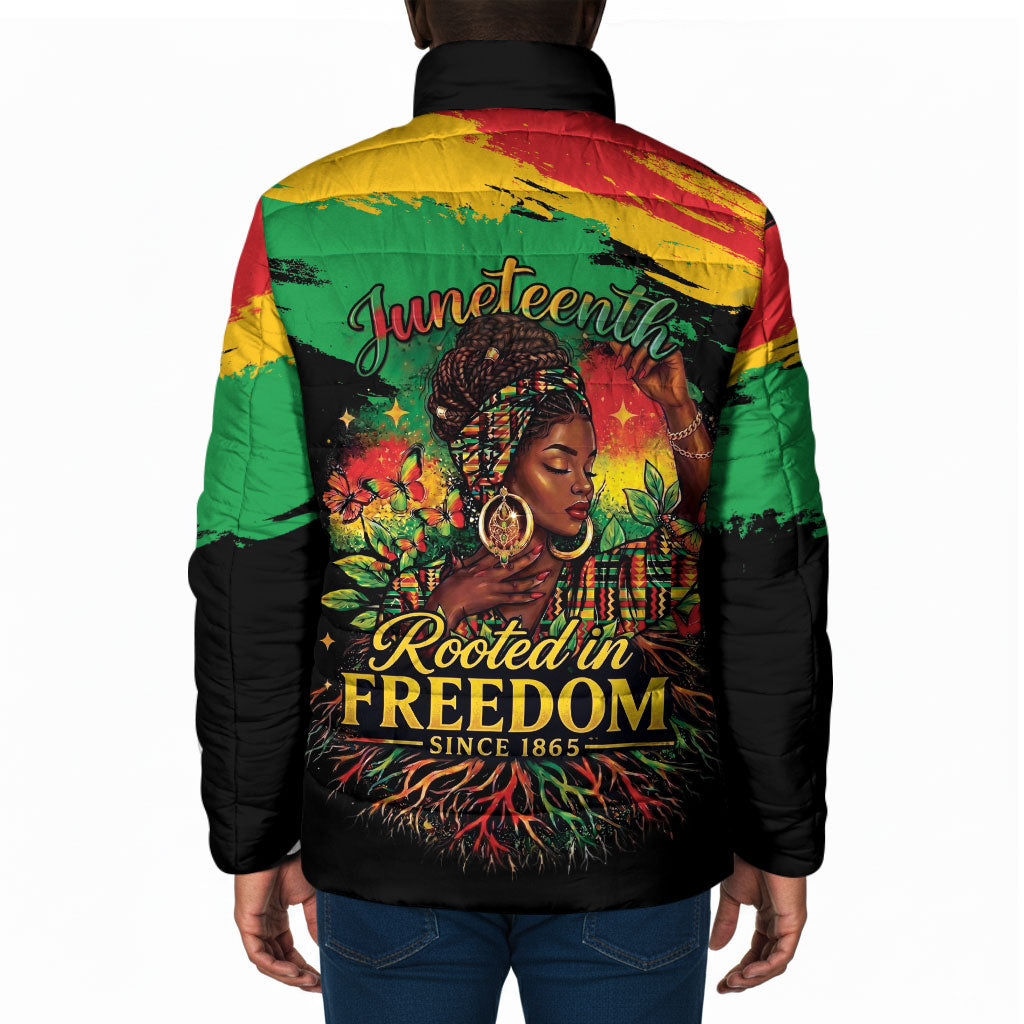 Juneteenth Rooted in Freedom Padded Jacket Black Pride African Queen