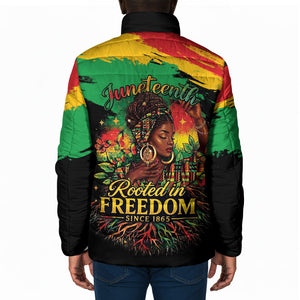 Juneteenth Rooted in Freedom Padded Jacket Black Pride African Queen