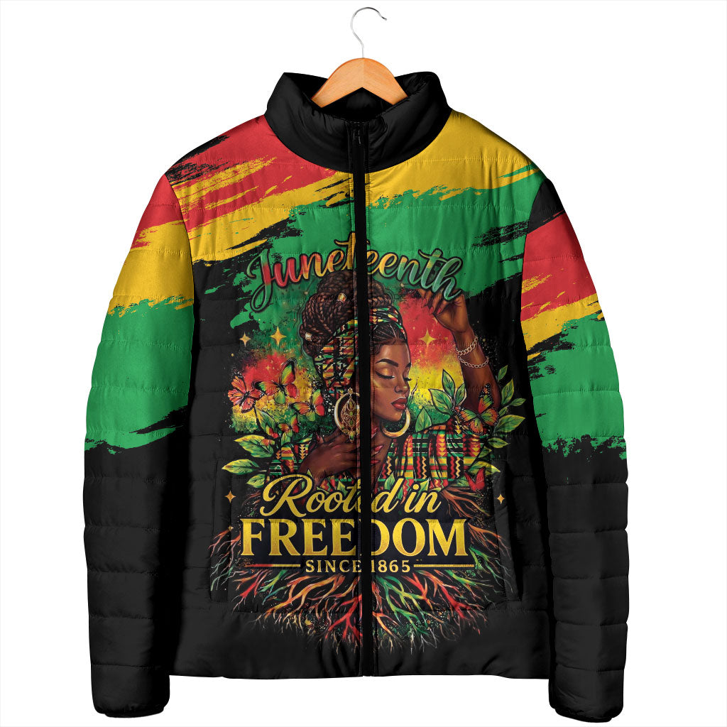 Juneteenth Rooted in Freedom Padded Jacket Black Pride African Queen