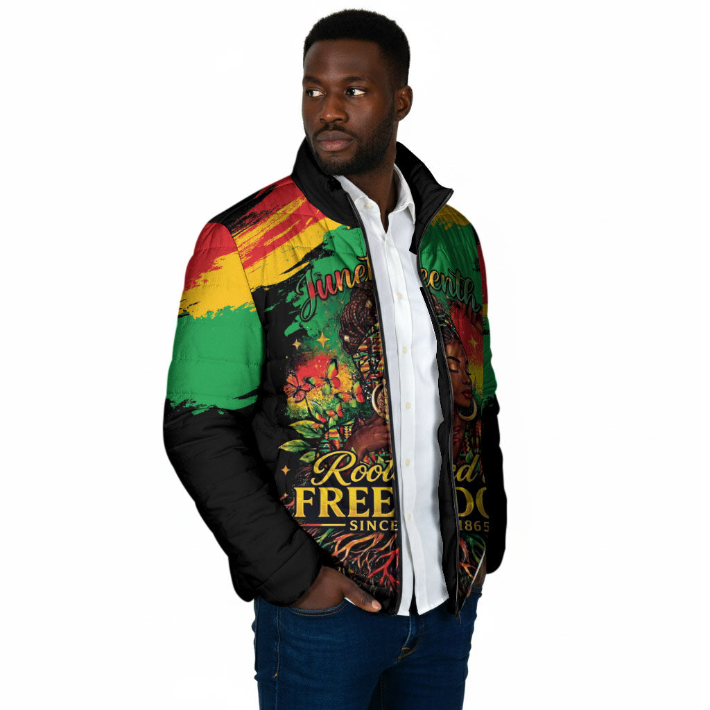 Juneteenth Rooted in Freedom Padded Jacket Black Pride African Queen