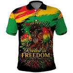 Juneteenth Rooted in Freedom Polo Shirt Black Pride African Queen