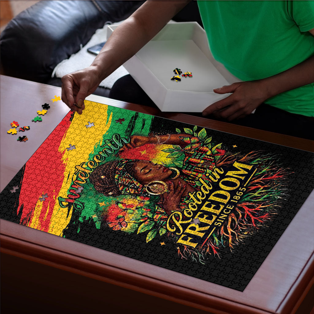 Juneteenth Rooted in Freedom Puzzle Black Pride African Queen
