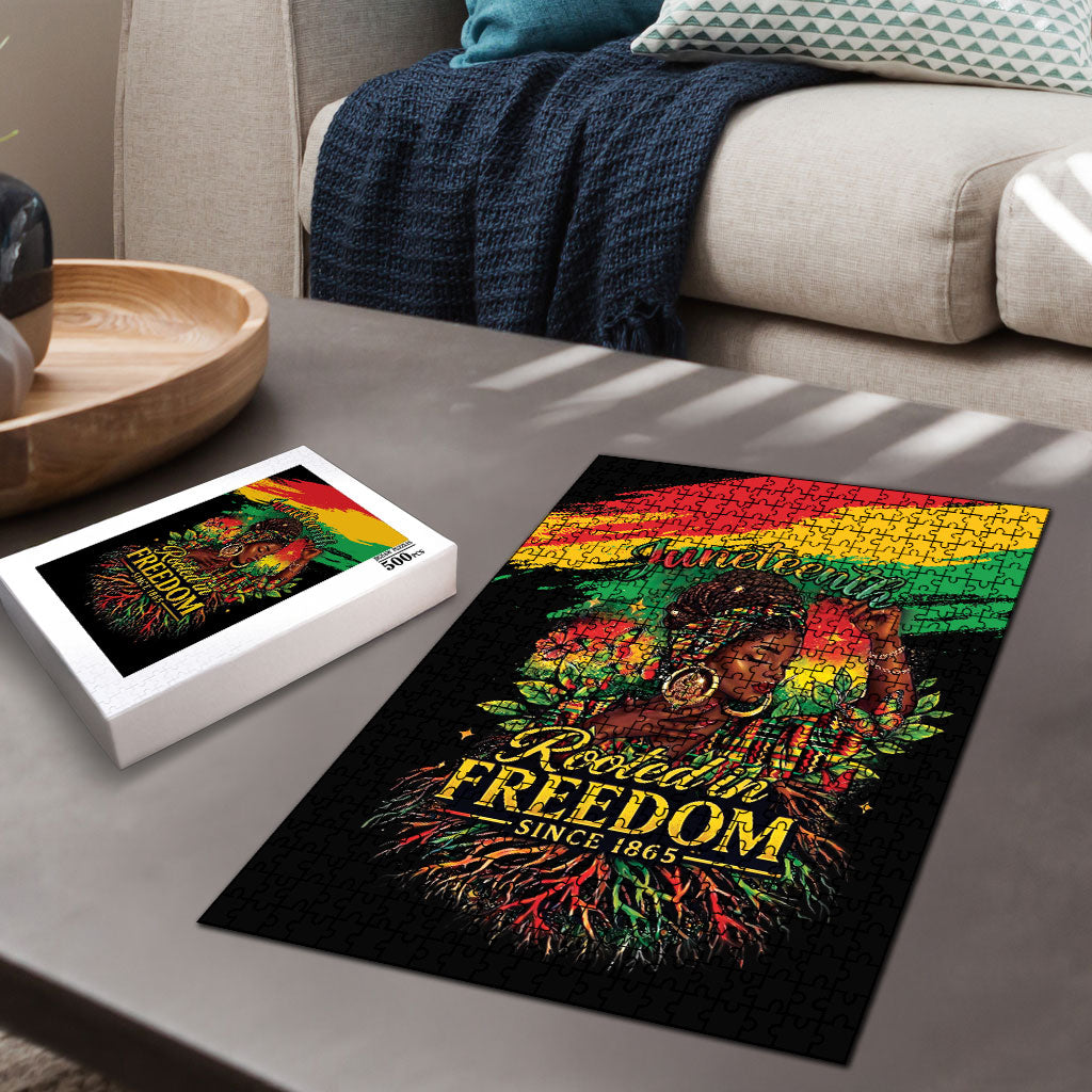 Juneteenth Rooted in Freedom Puzzle Black Pride African Queen