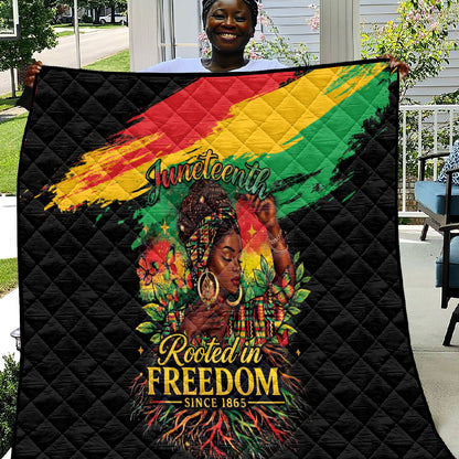 Juneteenth Rooted in Freedom Quilt Black Pride African Queen