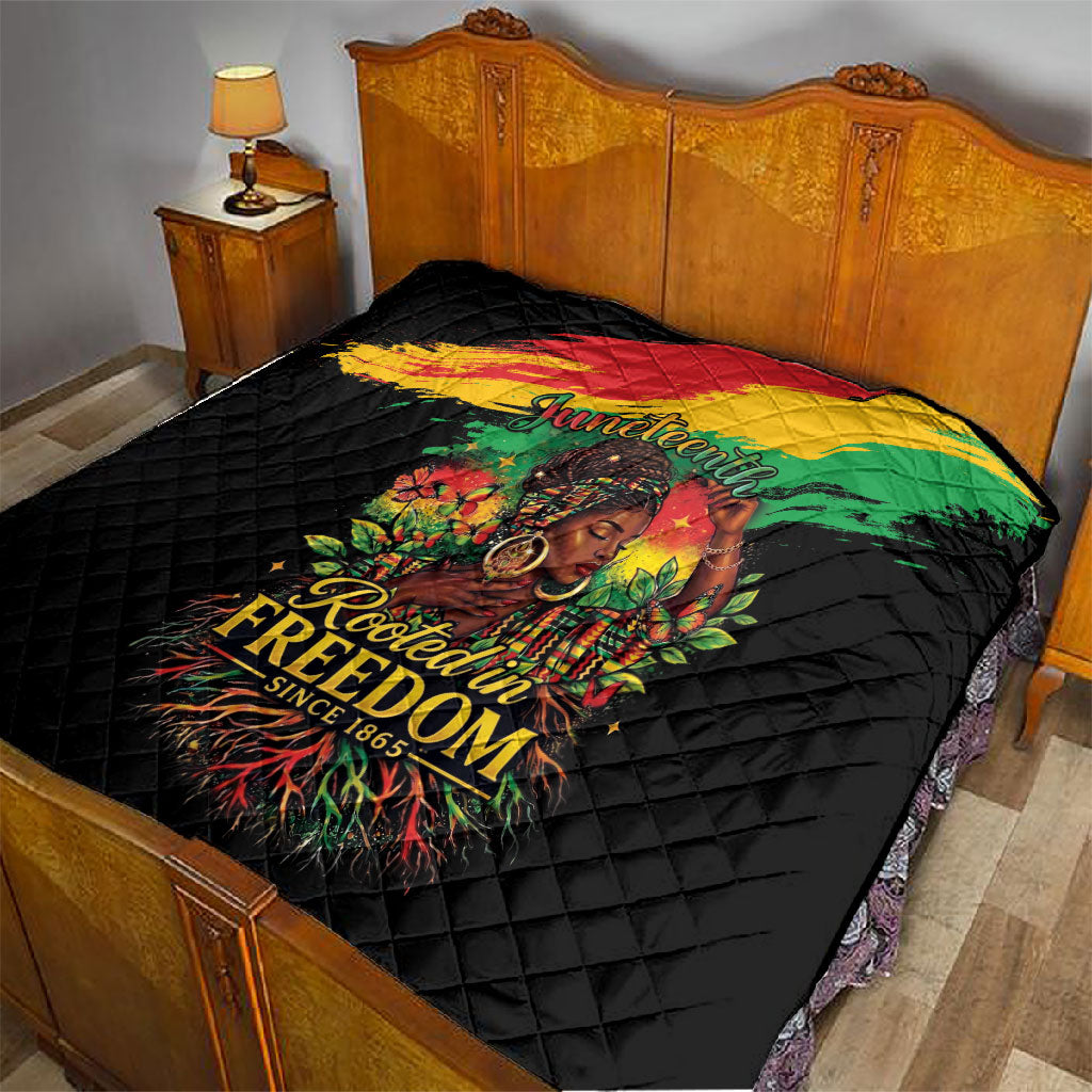 Juneteenth Rooted in Freedom Quilt Black Pride African Queen