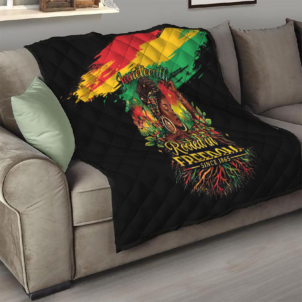 Juneteenth Rooted in Freedom Quilt Black Pride African Queen