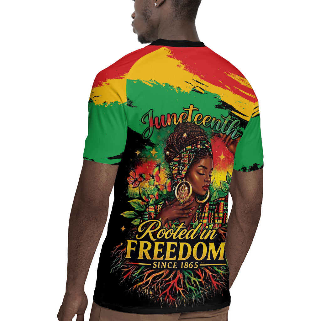 Juneteenth Rooted in Freedom Rugby Jersey Black Pride African Queen