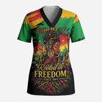 Juneteenth Rooted in Freedom Scrub Top Black Pride African Queen