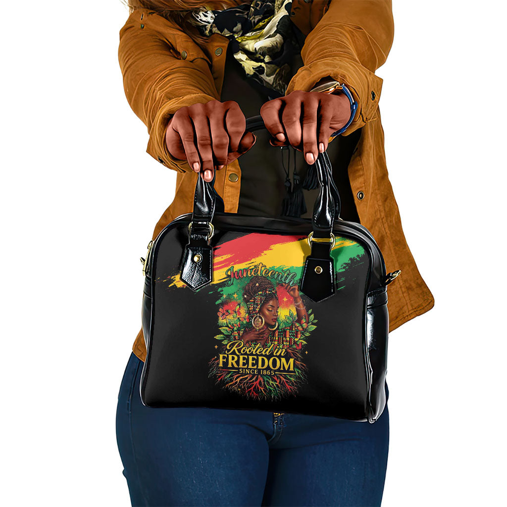 Juneteenth Rooted in Freedom Shoulder Handbag Black Pride African Queen