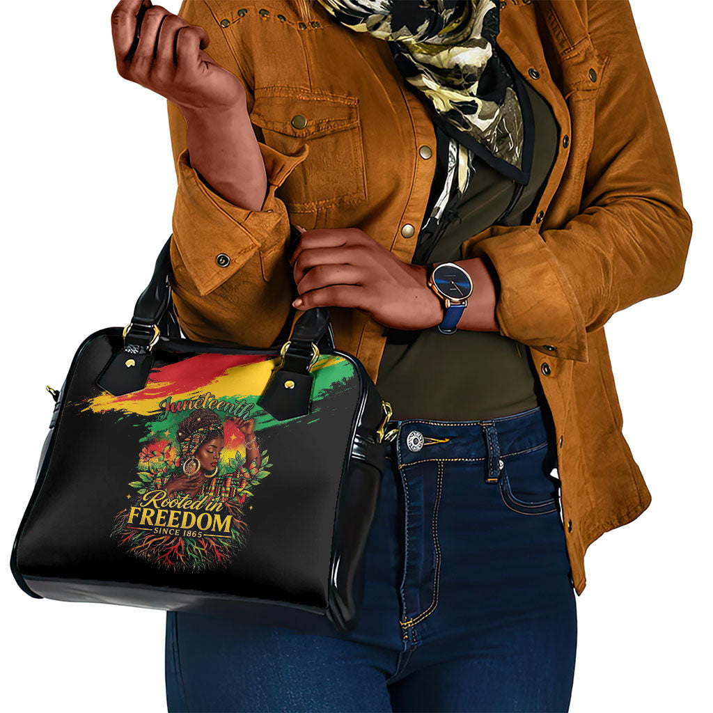 Juneteenth Rooted in Freedom Shoulder Handbag Black Pride African Queen