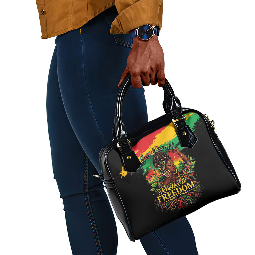 Juneteenth Rooted in Freedom Shoulder Handbag Black Pride African Queen