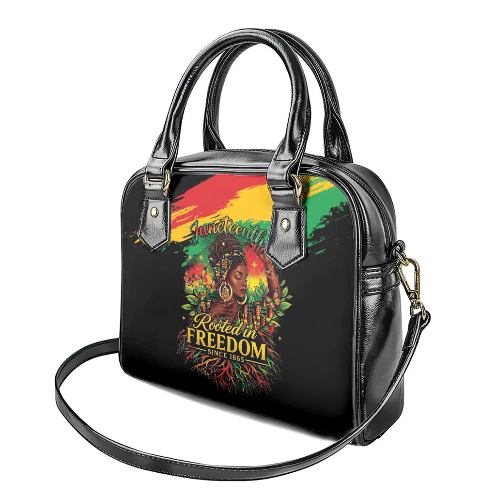 Juneteenth Rooted in Freedom Shoulder Handbag Black Pride African Queen