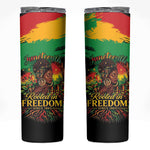 Juneteenth Rooted in Freedom Skinny Tumbler Black Pride African Queen
