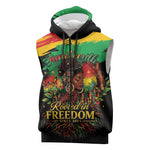 Juneteenth Rooted in Freedom Sleeveless Zip Hoodie Black Pride African Queen