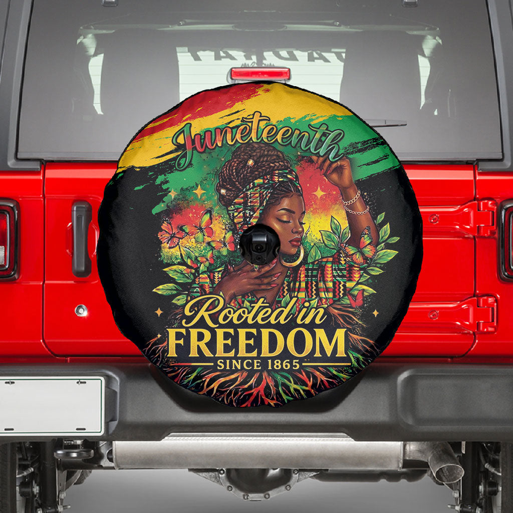 Juneteenth Rooted in Freedom Spare Tire Cover Black Pride African Queen