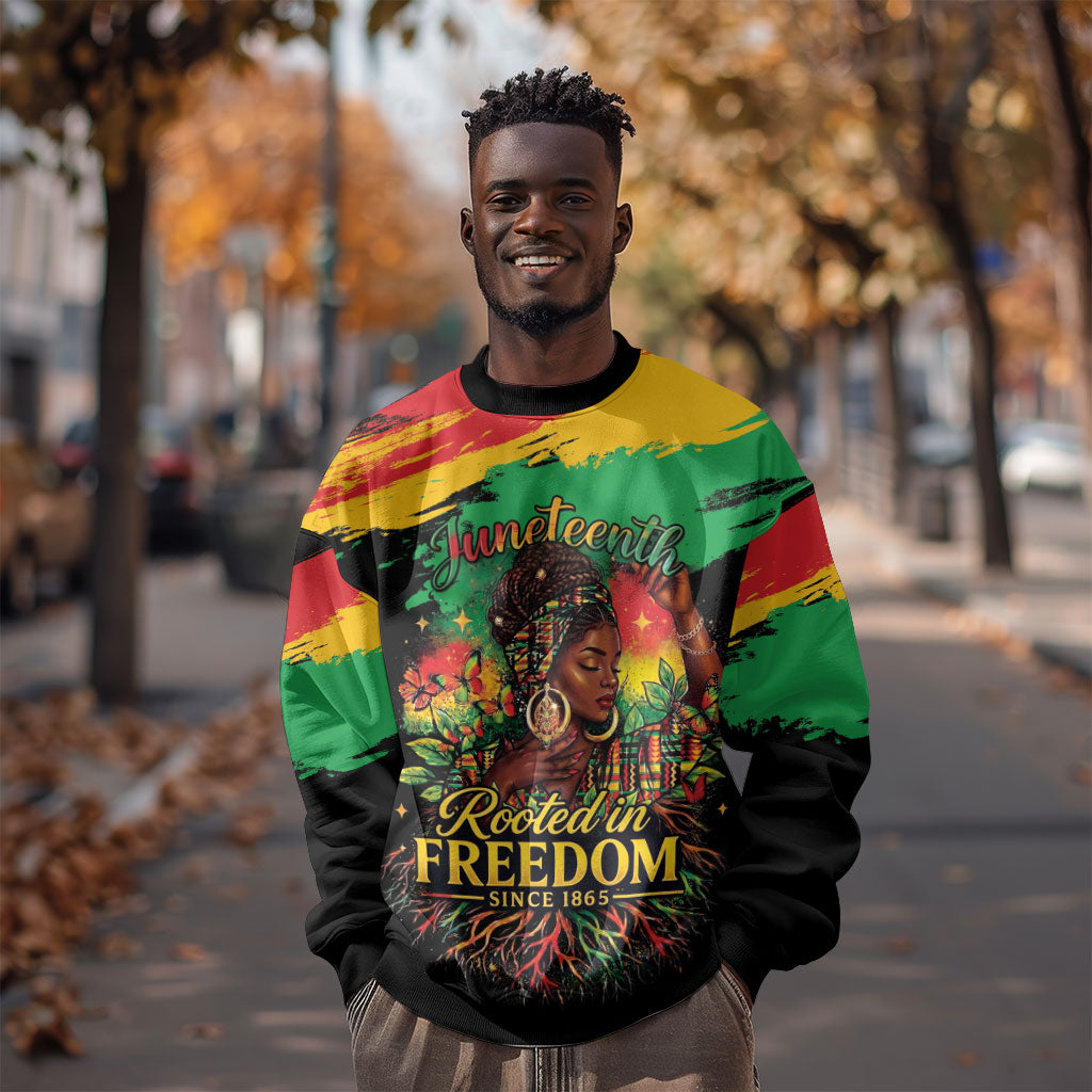 Juneteenth Rooted in Freedom Sweatshirt Black Pride African Queen