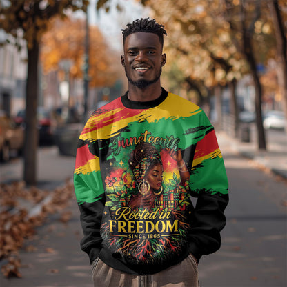 Juneteenth Rooted in Freedom Sweatshirt Black Pride African Queen