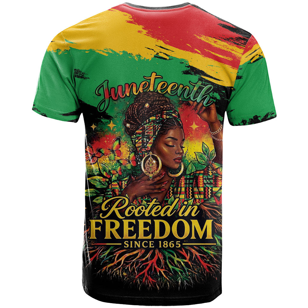 Juneteenth Rooted in Freedom T shirt Black Pride African Queen