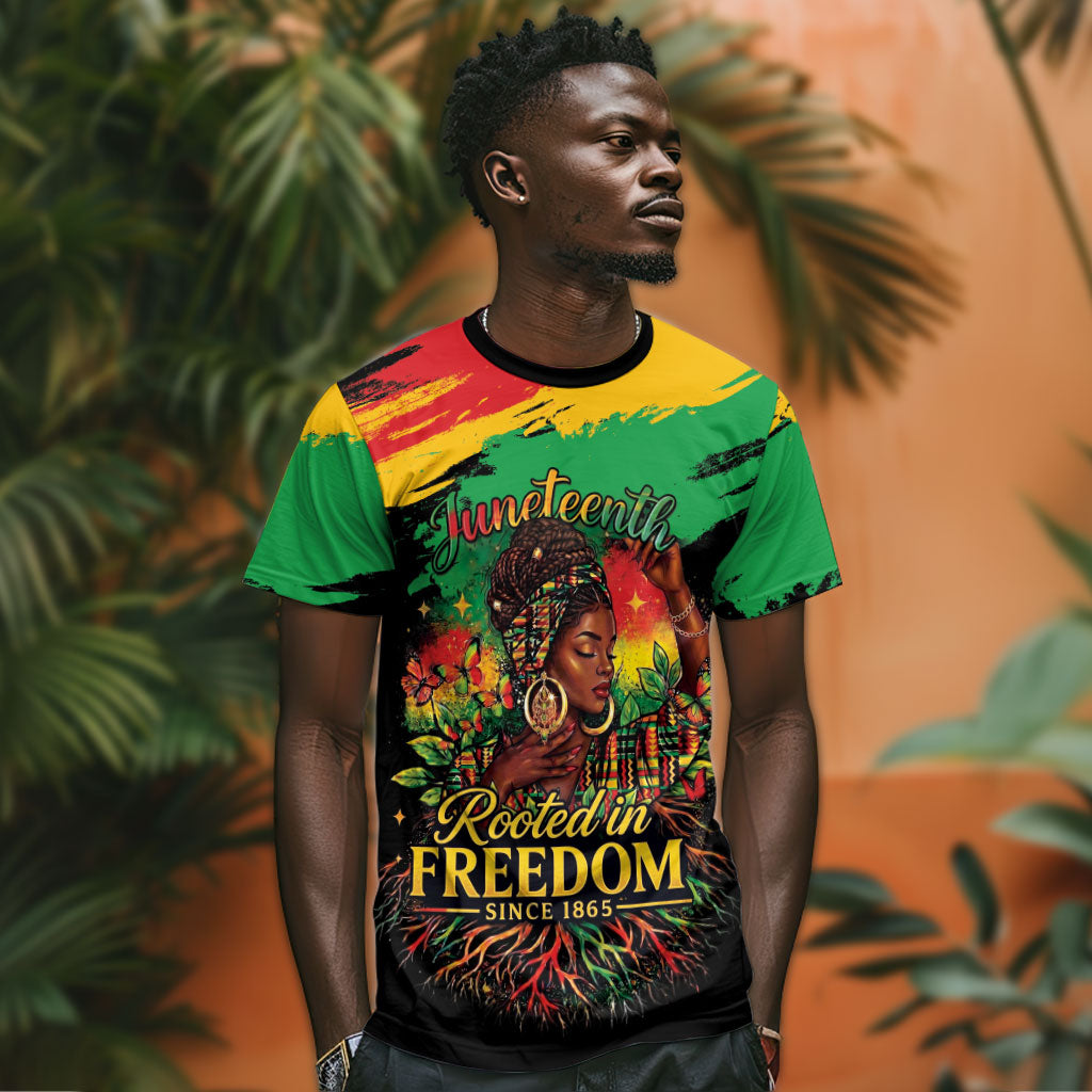 Juneteenth Rooted in Freedom T shirt Black Pride African Queen