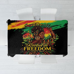 Juneteenth Rooted in Freedom Tablecloth Black Pride African Queen